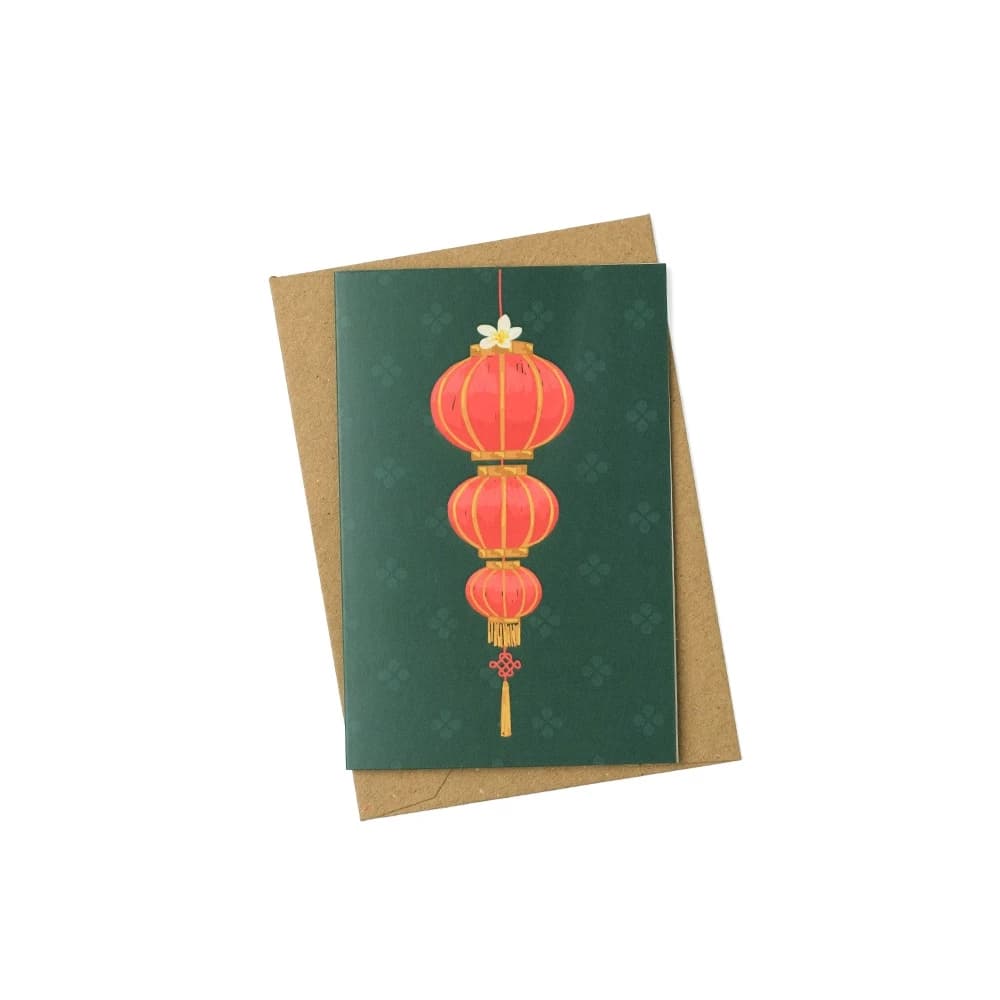 Chinese Lantern Mini Greeting Card Imlek Chinese New Year