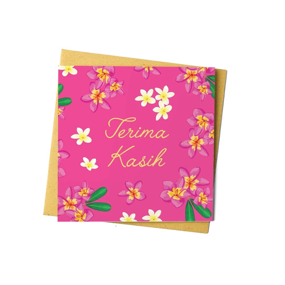 Bali Flower Thank You Card (Terimakasih)