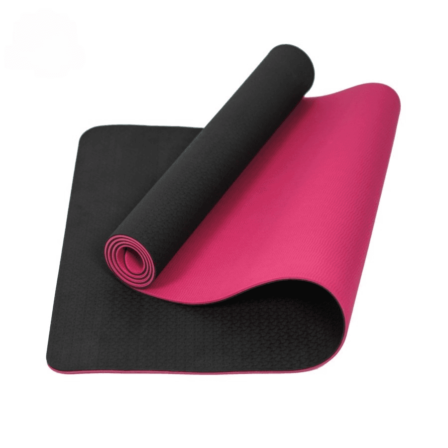 Matras Yoga TPE Double Layer 6mm – Eco-Friendly Comfort (Black Pink)