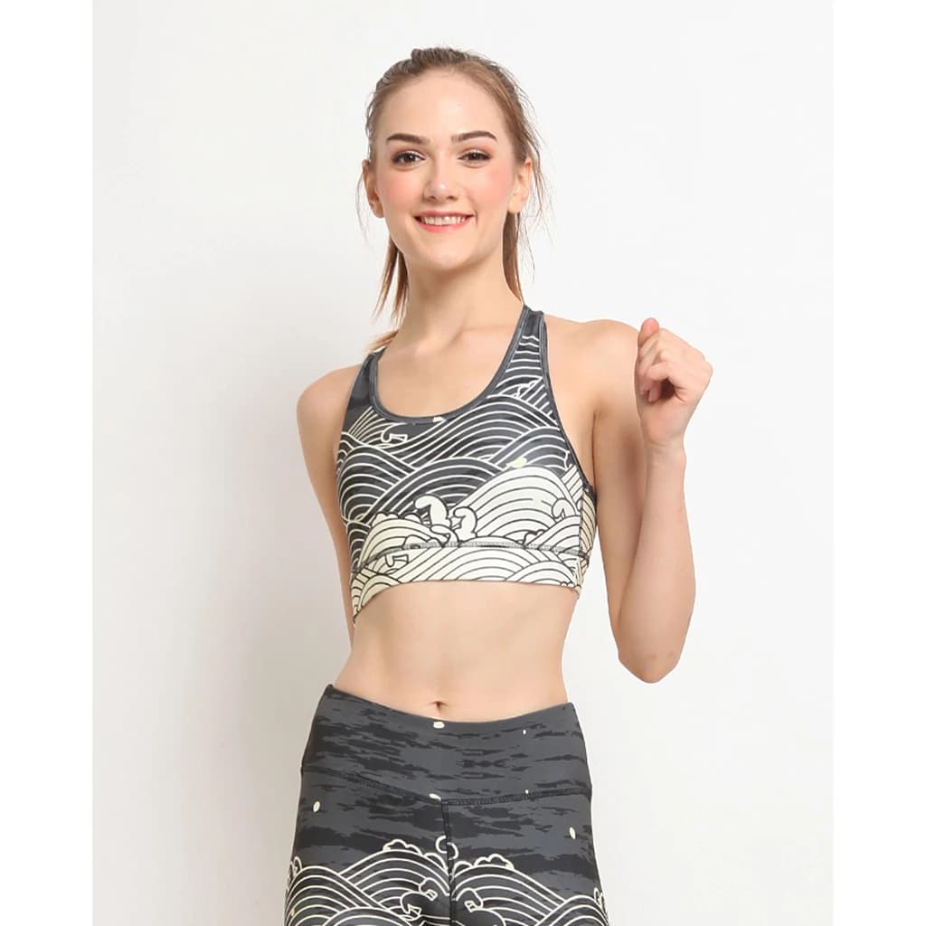 Black Wavecloud - Sport Bra XXL